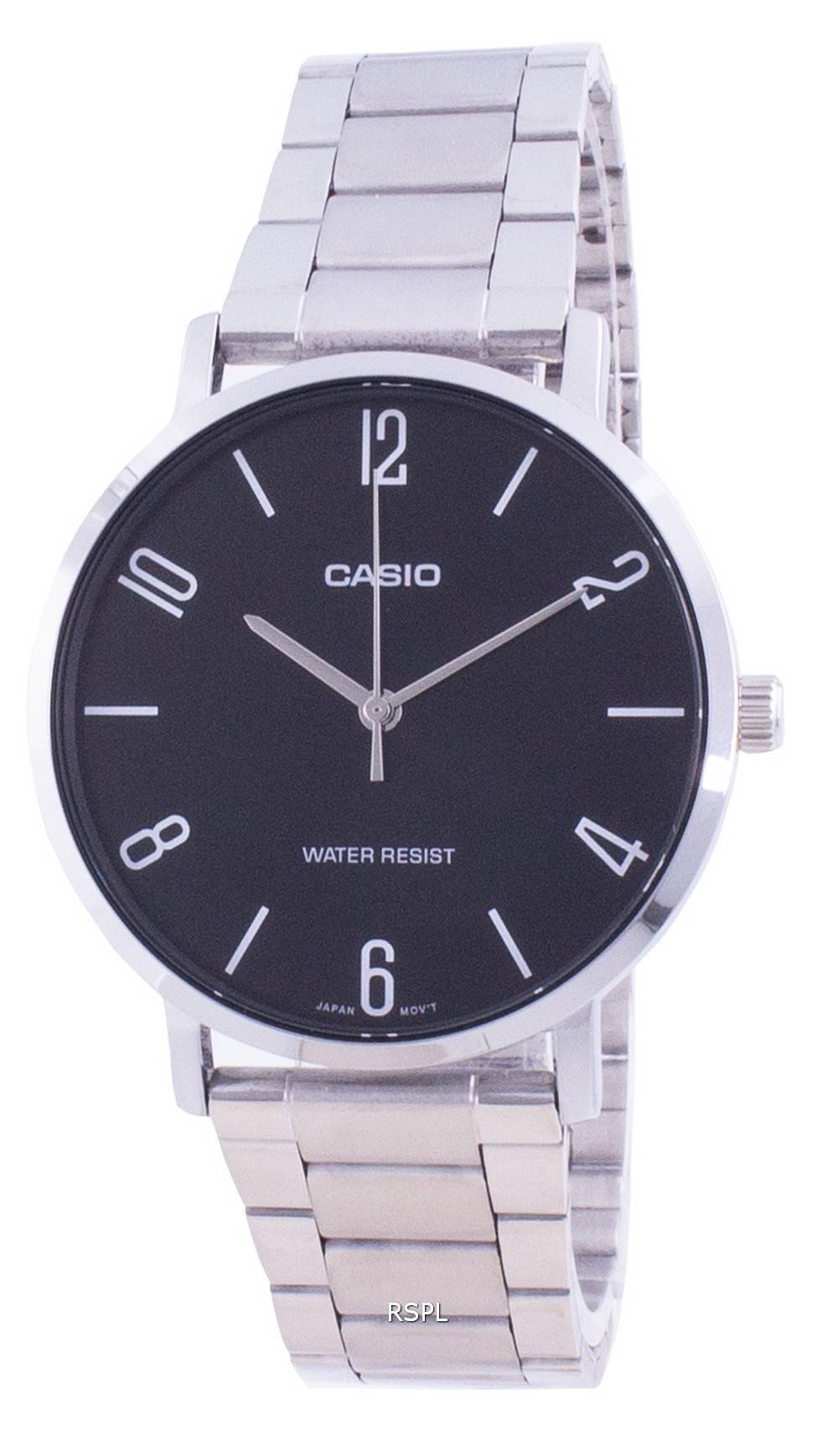 Casio Black Dial Stainless Steel Quartz MTP VT01D 1B2 MTPVT01D 1B2 Men