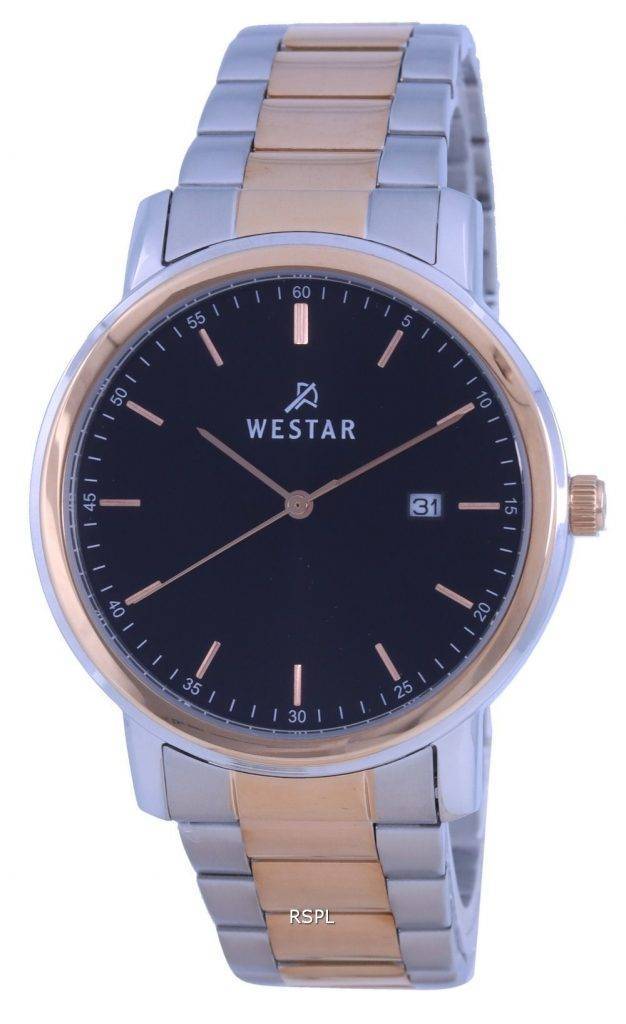 Westar Black Dial Two Tone Stainless Steel Quartz Spn Mens