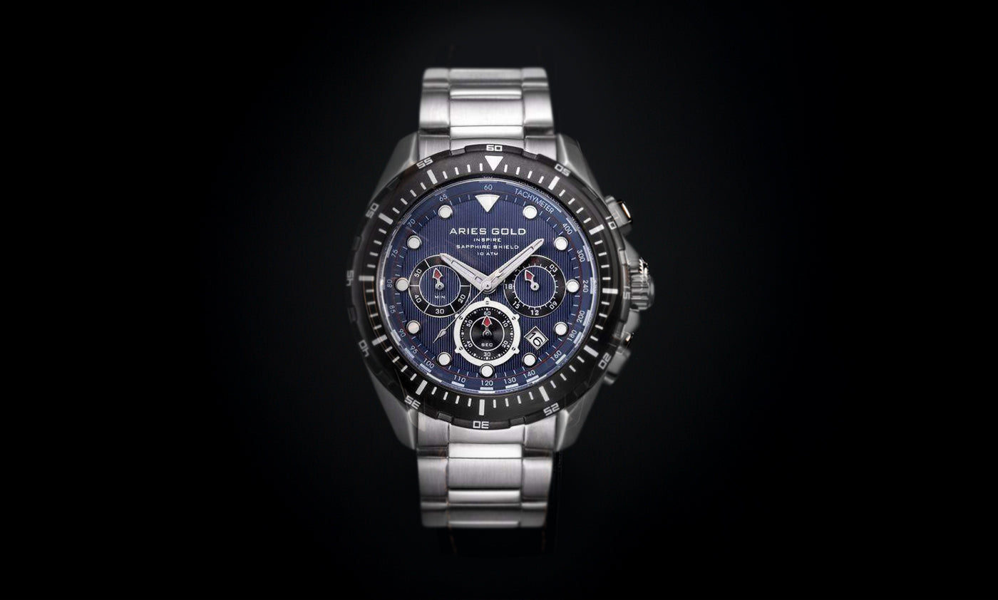 Aries Gold Inspire Atlantic Chronograph Quartz G 7002 SBK-BU Men’s Watch