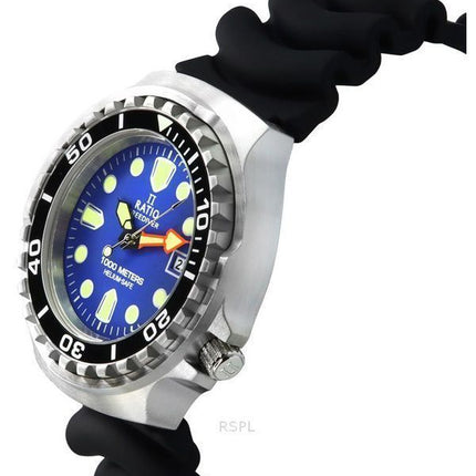 Ratio FreeDiver Version 03 Helium Safe 1000M Sapphire Quartz Blue Dial 1038EF102V-BLU-V03 Men's Watch