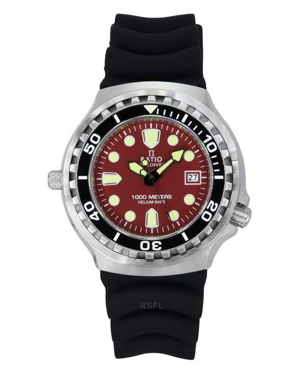 Ratio FreeDiver Version 02 Helium Safe 1000M Sapphire Quartz Red Dial 1038EF102V-RED-V02 Men's Watch