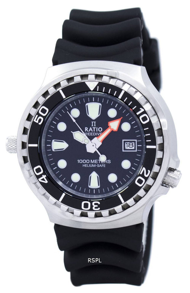 Ratio FreeDiver Helium Safe 1000M Sapphire Quartz 1038EF102V Men's Watch