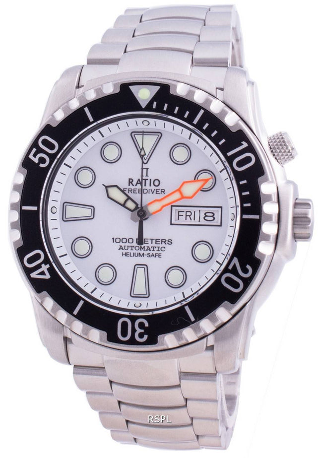 Ratio FreeDiver Helium-Safe 1000M Sapphire Automatic 1068HA96-34VA-WHT Men's Watch