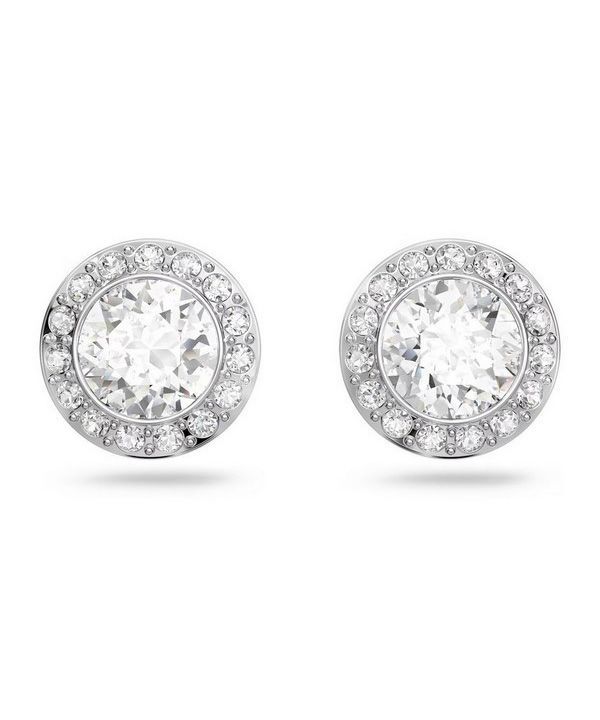 Swarovski Angelic Sterling Silver Rhodium Plated Stud Earrings With White Crystal 1081942 For Women