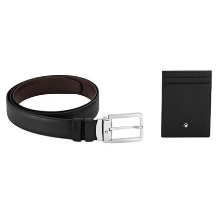 Montblanc Black 118766 Men's Leather Belt