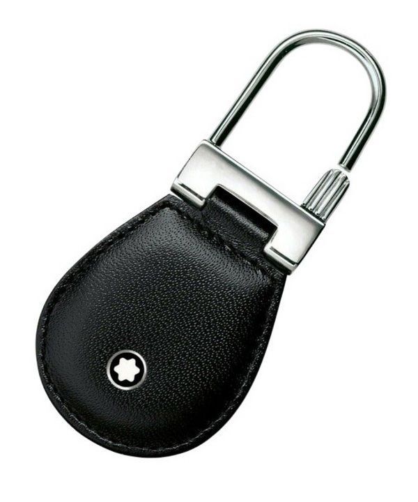 Montblanc Meisterstuck 14085 Black Leather And Steel Key Fob