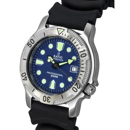 Ratio FreeDiver Professional Sapphire Blue Dial Quartz 22AD202-BLU 200M Men's Watch