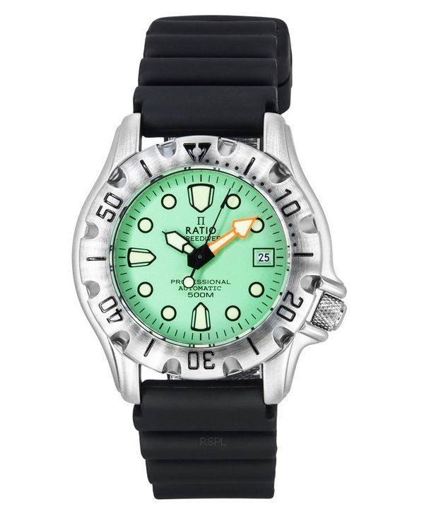 Ratio FreeDiver Professional 500M Sapphire Mint Green Dial Automatic 32BJ202A-MGRN Mens Watch