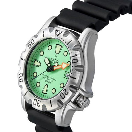 Ratio FreeDiver Professional 500M Sapphire Mint Green Dial Automatic 32BJ202A-MGRN Mens Watch