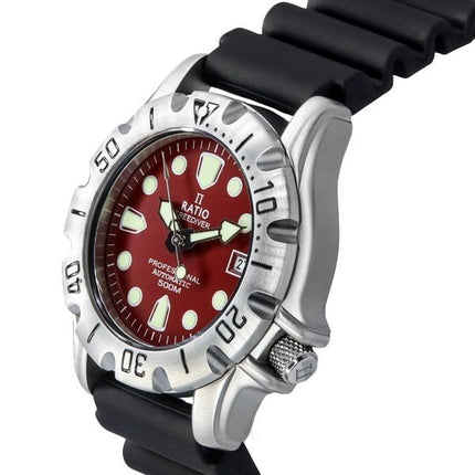 Ratio FreeDiver Professional 500M Sapphire Red Dial Automatic 32BJ202A-RED Men's Watch