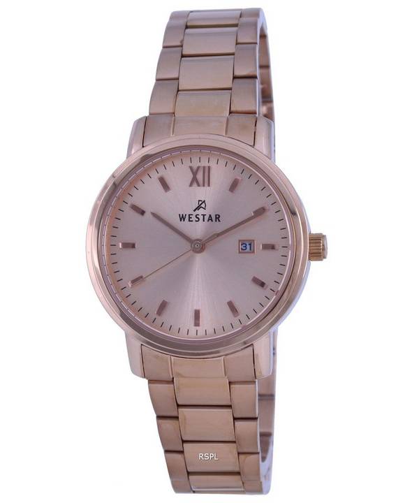 Westar Rose Gold Tone Stainless Steel Quartz 40245 PPN 609 Womens Watch