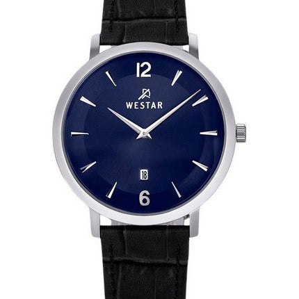 Westar Profile Leather Strap Blue Dial Quartz 50219STN104 Mens Watch