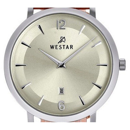 Westar Profile Leather Strap Light Champagne Dial Quartz 50219STN122 Mens Watch