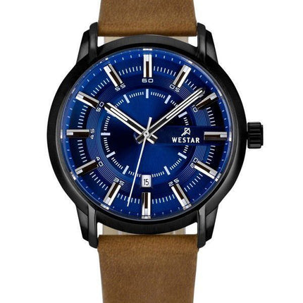 Westar Profile Leather Strap Blue Dial Quartz 50228BBN184 Mens Watch