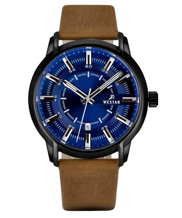 Westar Profile Leather Strap Blue Dial Quartz 50228BBN184 Mens Watch