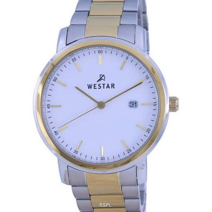 Westar White Dial Two Tone Stainless Steel Quartz 50243 CBN 101 Mens Watch