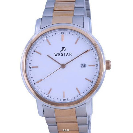 Westar White Dial Two Tone Stainless Steel Quartz 50243 SPN 601 Mens Watch