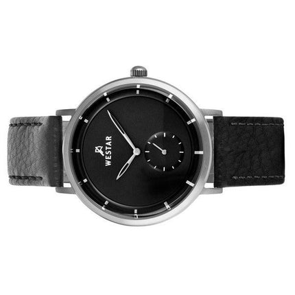 Westar Profile Leather Strap Black Dial Quartz 50246STN103 Mens Watch