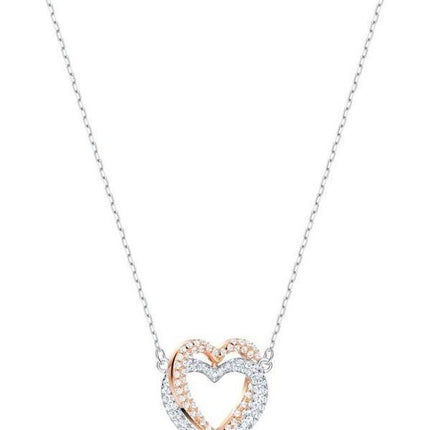 Swarovski Infinity Multicolored Double Heart Necklace 5518868 For Women