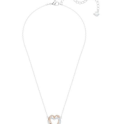 Swarovski Infinity Multicolored Double Heart Necklace 5518868 For Women