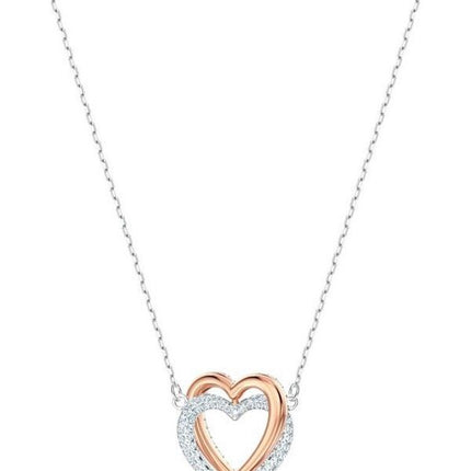 Swarovski Infinity Multicolored Double Heart Necklace 5518868 For Women