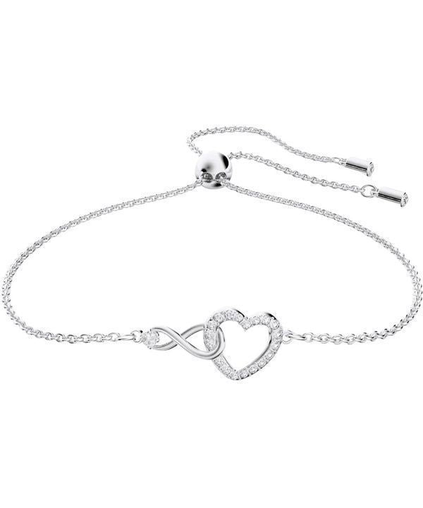 Swarovski Hyperbola Infinity And Heart Rhodium Bracelet 5524421 For Women