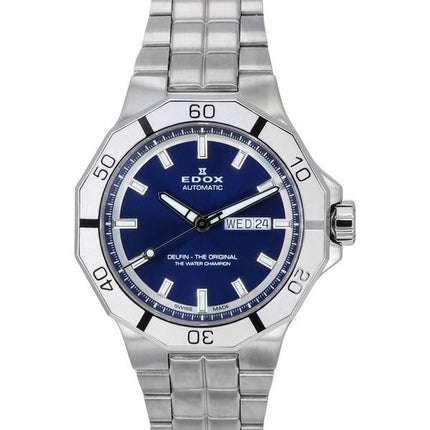 Edox Delfin The Original Day Date Blue Dial Automatic Diver's 88008 3M BUIN 200M Men's Watch