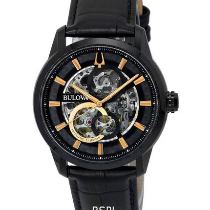 Bulova Classic Sutton Black Skeleton Dial Automatic 98A283 Men's Watch