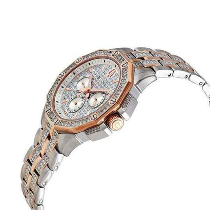 Bulova Octava Crystal Accents Two Tone Silver Multifunction Dial Quartz 98C133 Men's Watch