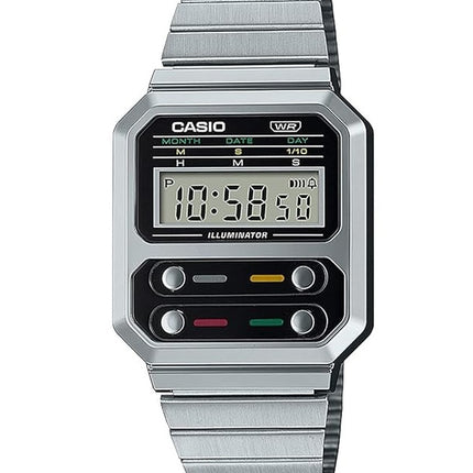 Casio Vintage Digital Stainless Steel A100WE-1A A100WE-1 Mens Watch