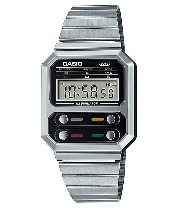 Casio Vintage Digital Stainless Steel A100WE-1A A100WE-1 Mens Watch