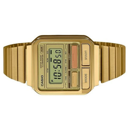 Casio Vintage Digital Gold Ion Plated Stainless Steel Quartz A120WEG-9A Unisex Watch