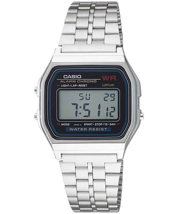 Casio Digital Alarm Chrono Stainless Steel A159WA-N1DF A159WA-N1 Men's Watch