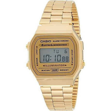 Casio Digital Alarm Chrono Stainless Steel A168WG-9WDF A168WG-9W Unisex Watch