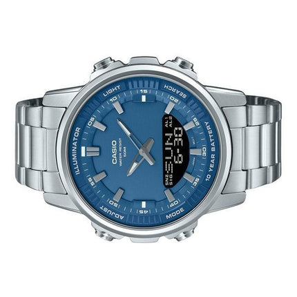 Casio Analog Digital Combination Stainless Steel Blue Dial Quartz AMW-880D-2A1V Mens Watch