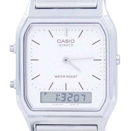 Casio Vintage Dual Time Alarm Quartz Analog Digital AQ-230A-7DMQ AQ230A-7DMQ Unisex Watch