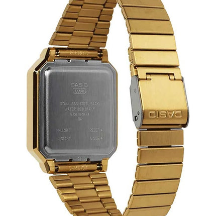 Casio Vintage Analog Digital Gold Ion Plated Stainless Steel Beige Dial Quartz AQ-800EG-9A Unisex Watch