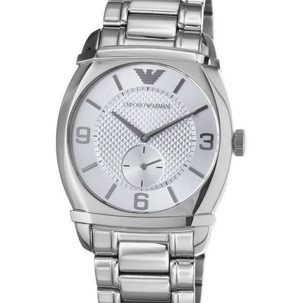 Emporio Armani Classic Silver Textured Dial AR0339 Mens Watch