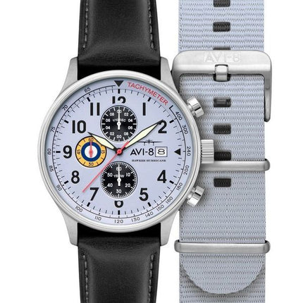 AVI-8 Hawker Hurricane Classic Chronograph Grey Dial Quartz AV-4011-0V Men's Watch With Extra Strap