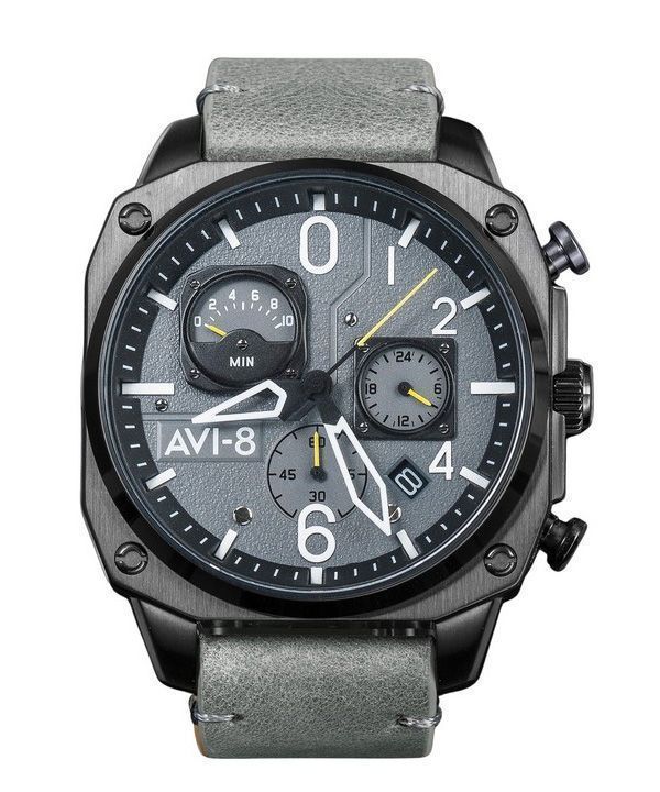 AVI-8 Hawker Hunter Retrograde Chronograph Sea Grey Dial Quartz AV-4052-03 Men's Watch