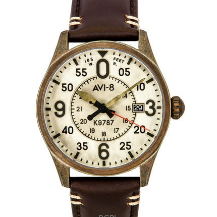 AVI-8 Spitfire Smith Oxidized Bronze Brown Leather Strap Grey Luminous Dial Automatic AV-4090-07 Men's Watch