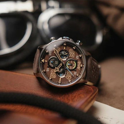 AVI-8 Hawker Typhoon Rb396 Sheila Chronograph Limited Edition Westhampnett Brown Dial Quartz AV-4093-06 Mens Watch