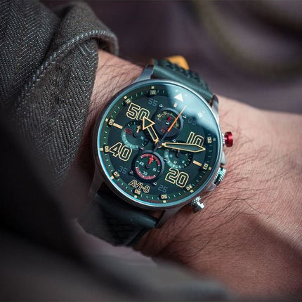 AVI-8 Hawker Typhoon Rb396 Sheila Chronograph Limited Edition Goch Green Dial Quartz AV-4093-08 Mens Watch