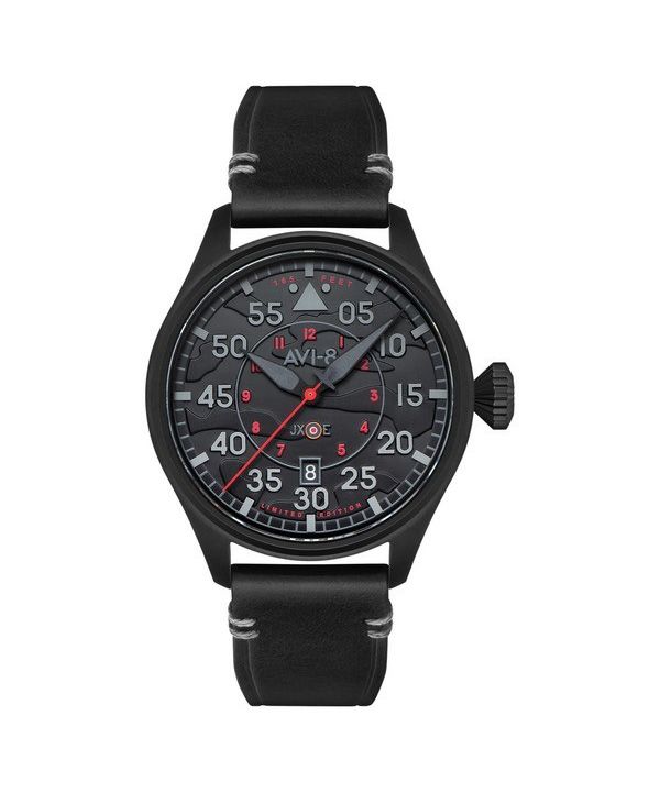 AVI-8 Hawker Hurricane Clowes Automatic Night Reaper Limited Edition Night Shadow Black Dial AV-4097-05 Mens Watch