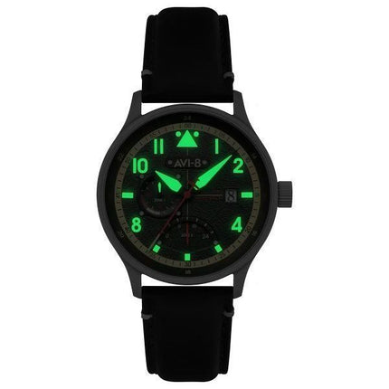 AVI-8 Hawker Hurricane Mckellar Dual Time Gothic Green Dial Quartz AV-4101-0A Mens Watch With Extra Strap