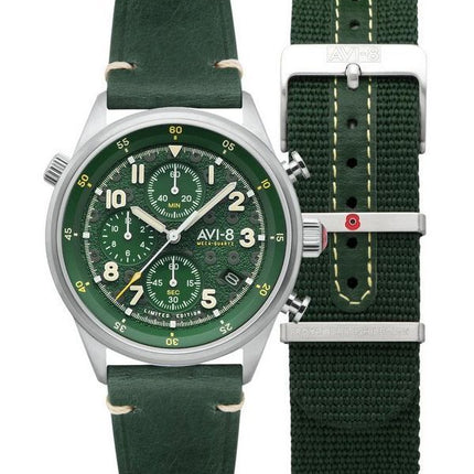 AVI-8 Flyboy Royal British Legion Tri-Service Chronograph Limited Edition Marlborough Lines Green Dial Quartz AV-4102-RBL-03 Men