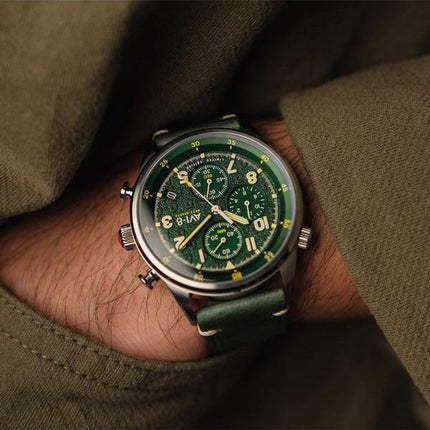 AVI-8 Flyboy Royal British Legion Tri-Service Chronograph Limited Edition Marlborough Lines Green Dial Quartz AV-4102-RBL-03 Men