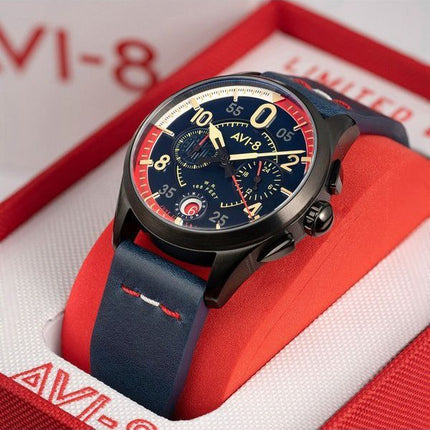 AVI-8 Spitfire P8331 Laguna Chronograph Limited Edition Sumatra Blue Dial Quartz AV-4105-01 Men's Watch