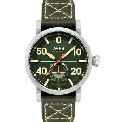 AVI-8 Dambuster Chadwick Meca-Quartz Forest Green Leather Strap Green Dial AV-4113-02 Men's Watch