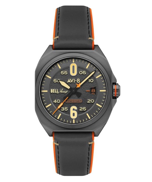 AVI-8 Bell X-1 Machbuster Automatic Leather Strap Iron Grey Dial AV-4115-06 Men's Watch